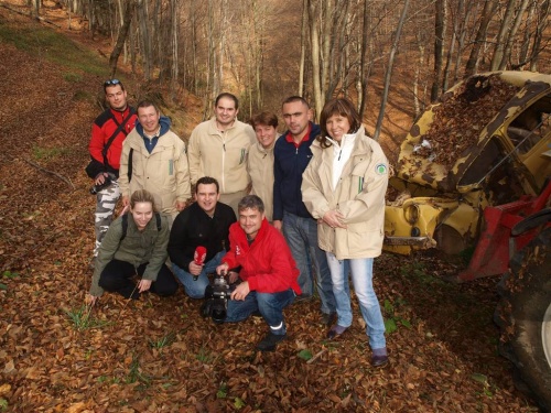 Ekipa televizije i djelatnici parka prirode Medvednica.